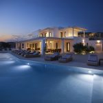 Night lighting in the Villa Emerald in Mykonos