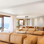 Impressive living area with beige colours